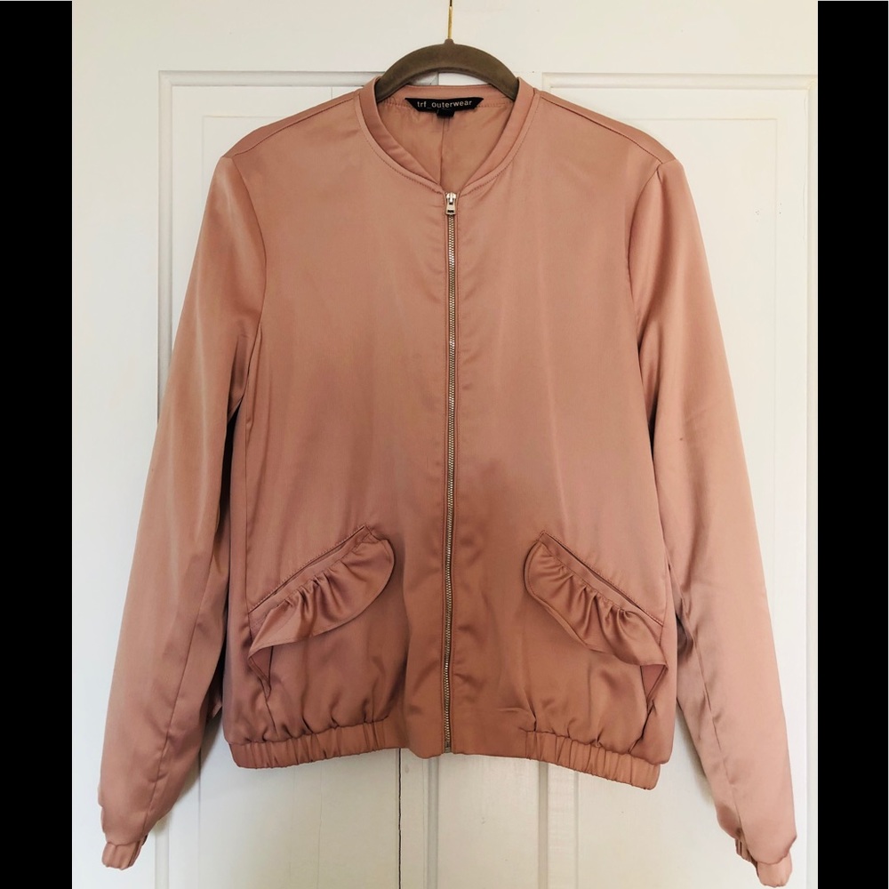 trf Outerwear Satin Flight Jacket